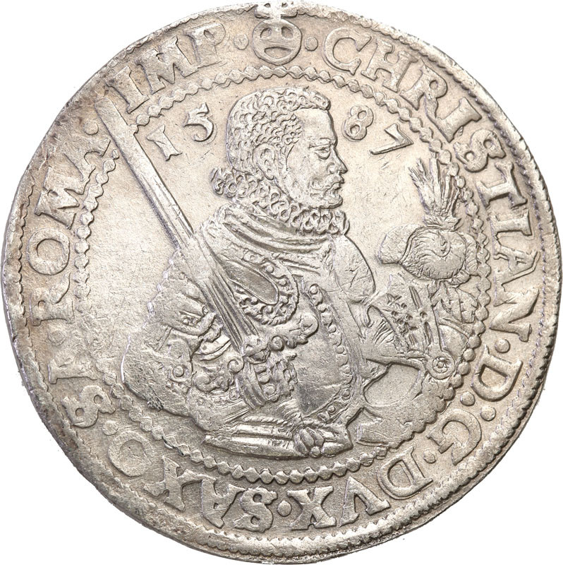 Niemcy, Saksonia. Krystian I (1586-1591). Talar 1587 HB, Drezno